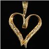 Image 3 : 1.2 DWT 10 KT Gold Heart Pendant w/ Diamond