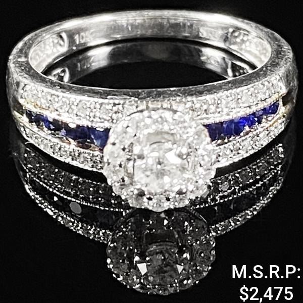 2.3 DWT 10 KT Wht Gold w/ Diamond Ring Sz:6.5