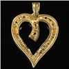 Image 2 : 1.4 DWT 10 KT Gold Heart Pendant w/ Diamond