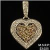 Image 1 : 2.3 DWT 14 KT Wht Gold Heart Pendant w/ Diamond