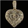 Image 2 : 2.3 DWT 14 KT Wht Gold Heart Pendant w/ Diamond