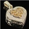 Image 3 : 2.3 DWT 14 KT Wht Gold Heart Pendant w/ Diamond
