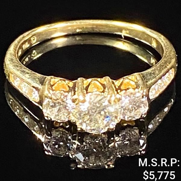 1.8 DWT 14 KT Gold w/ Diamond Ring Sz: 6.5