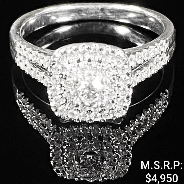 2.7 DWT 14 KT Wht Gold w/ Diamond Ring Sz:6.5