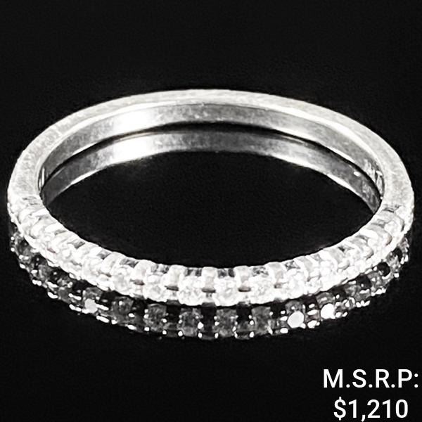 0.8 DWT 10 KT Wht Gold w/ Diamond Ring Sz:6.5