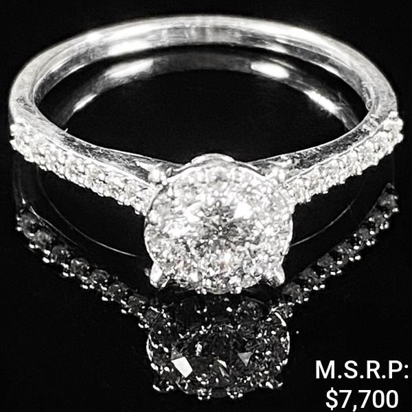 2.3 DWT 14 KT Wht Gold w/ Diamond Ring Sz:9