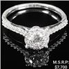 Image 1 : 2.3 DWT 14 KT Wht Gold w/ Diamond Ring Sz:9