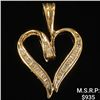 Image 1 : 1.4 DWT 10 KT Gold Heart Pendant w/ Diamond