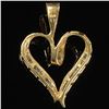 Image 2 : 1.4 DWT 10 KT Gold Heart Pendant w/ Diamond