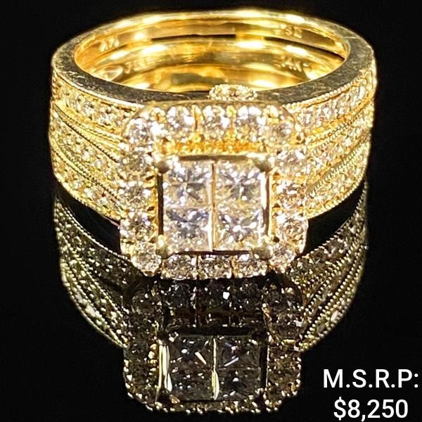 5 DWT 14 KT 2 pc. Gold w/ Diamond Ring Sz:6