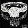 Image 1 : 3 DWT 14 KT Wht Gold w/ Diamond Ring Sz:7.5
