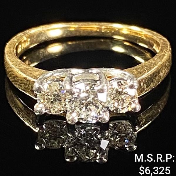 2.5 DWT 14 KT Gold w/ Diamonds Ring Sz: 6.5