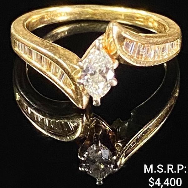 2.4 DWT 14 KT Gold w/ Diamond Ring Sz: 5.5