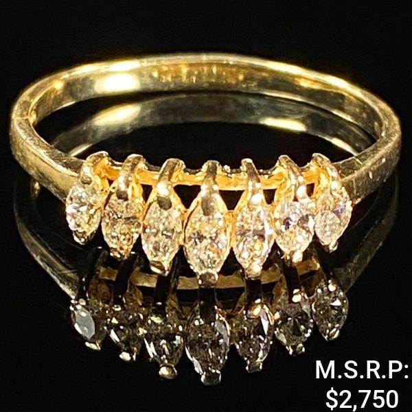 1.8 DWT 14 KT Gold w/ Diamonds Ring Sz: 10