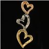 Image 2 : 0.9 DWT 10 KT Gold Trpl Heart Pendant w/ Diamond