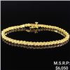 Image 1 : 6.8 DWT 14 KT Gold w/ Diamond Bracelet