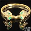 Image 1 : 1.5 DWT 14 KT Gold w/ Diamonds & Gems Ring Sz: 8