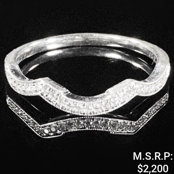 1.8 DWT 14 KT Wht Gold w/ Diamond Ring Sz:9.5