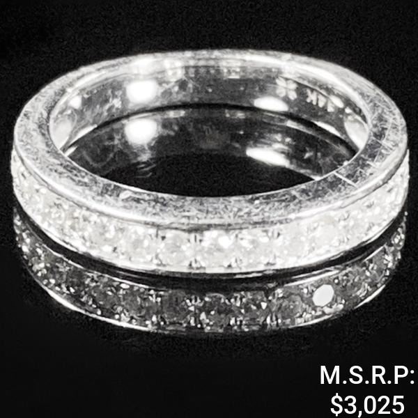 2.1 DWT 14 KT Wht Gold w/ Diamond Ring Sz:4.5