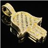 Image 3 : 4.7 DWT 14 KT Gold Hand Pendant w/ Diamond Lining