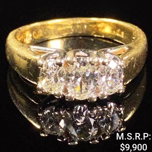 3.7 DWT 14 KT Gold w/ Diamonds Ring Sz: 7