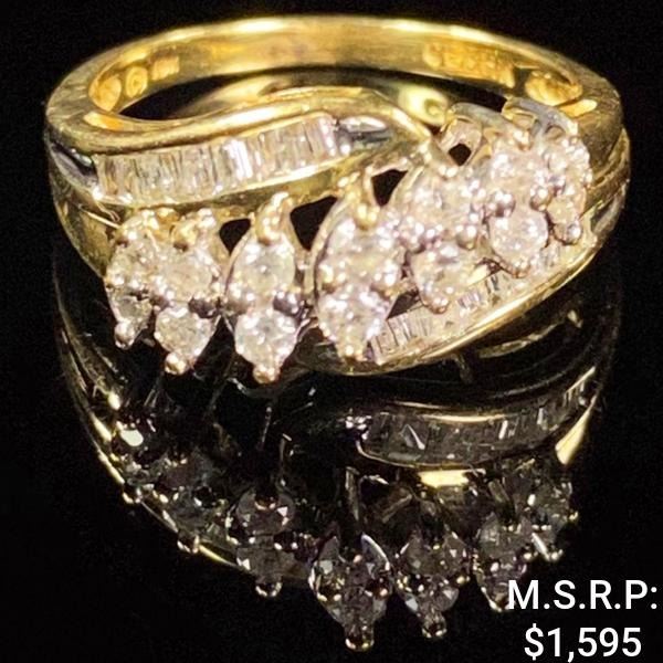 2.4 DWT 10 KT Gold w/ Diamond Ring Sz: 6.5