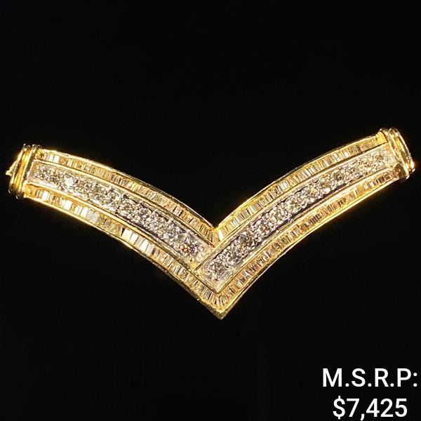 7 DWT 14 KT Gold Pendant w/ Diamond Lining