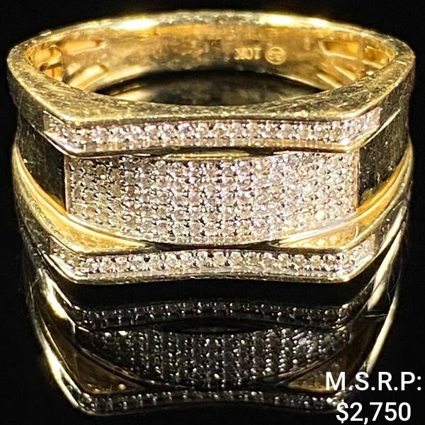 3 DWT 10 KT Gold w/ Diamond Ring Sz: 9