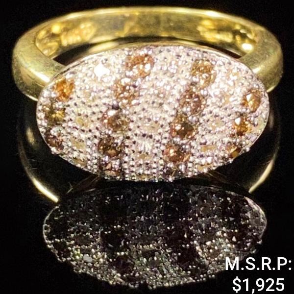 2.9 DWT 14 KT Gold w/ Diamonds & Gems Ring Sz:5.5