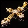 Image 3 : 1.5 DWT 10 KT Gold Cross Pendant w/ Diamonds