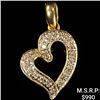 Image 1 : 1.3 DWT 14 KT Gold Heart Pendant w/ Diamond