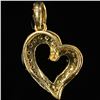 Image 2 : 1.3 DWT 14 KT Gold Heart Pendant w/ Diamond