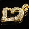 Image 3 : 1.3 DWT 14 KT Gold Heart Pendant w/ Diamond