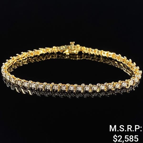 3.9 DWT 14 KT Gold w/ Diamonds Bracelet