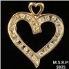 Image 1 : 1.2 DWT 10 KT Gold Heart Pendant w/ Diamond
