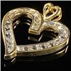 Image 3 : 1.2 DWT 10 KT Gold Heart Pendant w/ Diamond
