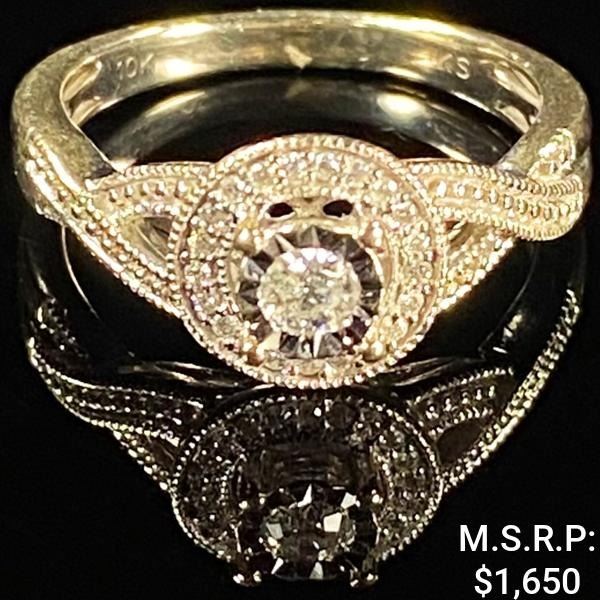 2.3 DWT 10 KT Wht Gold w/ Diamond Ring Sz:7
