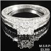 Image 1 : 2.1 DWT 10 KT Wht Gold w/ Diamond Ring Sz:5.5