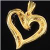 Image 2 : 2.1 DWT 10 KT Gold Heart Pendant w/ Diamond