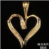 Image 1 : 1.4 DWT 10 KT Gold Heart Pendant w/ Diamond