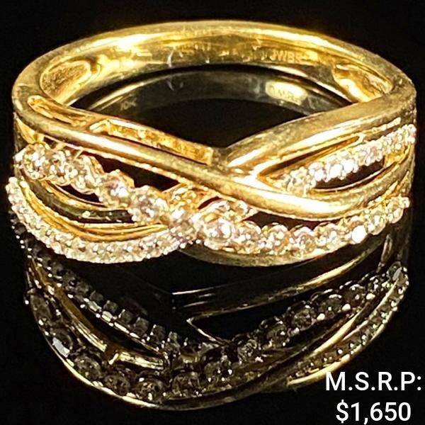 1.9 DWT 10 KT Gold w/ Diamond Ring Sz: 7