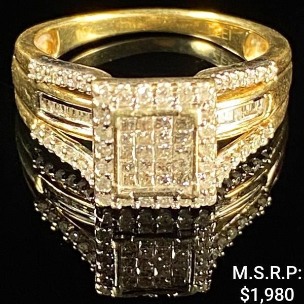 2.5 DWT 10 KT Gold w/ Diamond Ring Sz: 6.5