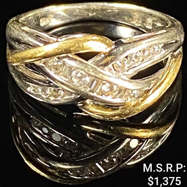 2.1 DWT 10 KT Gold w/ Diamond Ring Sz:5.5