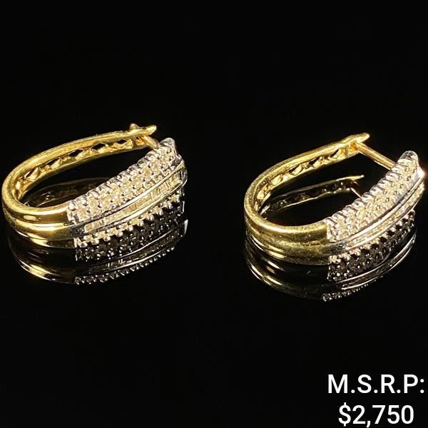 3.9 DWT 10 KT Gold w/ Diamond Earrings