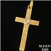 Image 1 : 0.8 DWT 10 KT Gold Cross Pendant w/ Diamond