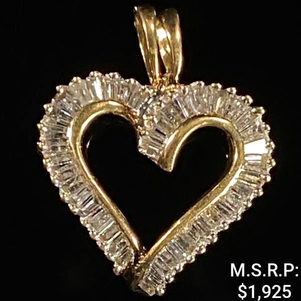 1.5 DWT 10 KT Gold Heart Pendant w/ Diamond