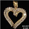 Image 1 : 1.5 DWT 10 KT Gold Heart Pendant w/ Diamond