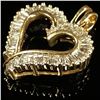 Image 4 : 1.5 DWT 10 KT Gold Heart Pendant w/ Diamond