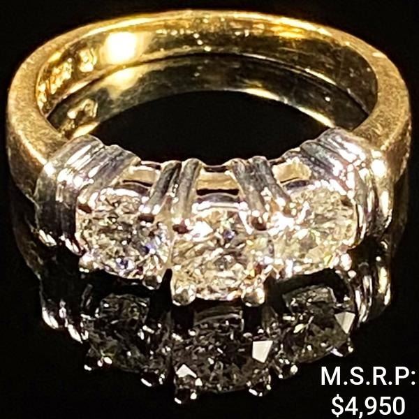 2.5 DWT 14 KT Gold w/ Diamonds Ring Sz: 5