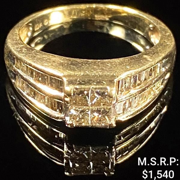 2.6 DWT 10 KT Gold w/ Diamond Ring Sz: 7.5